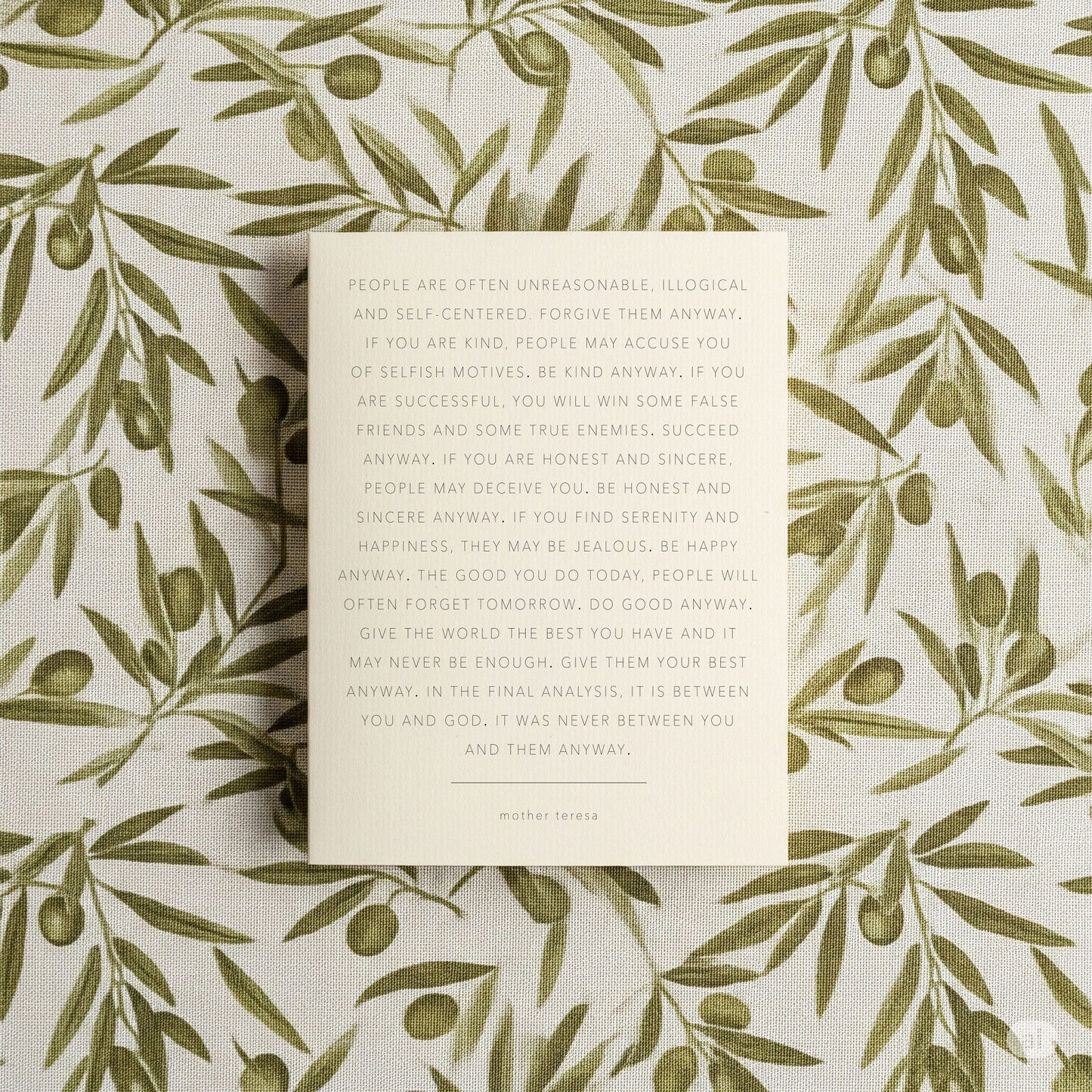 Mother Teresa Quote - Blank Card